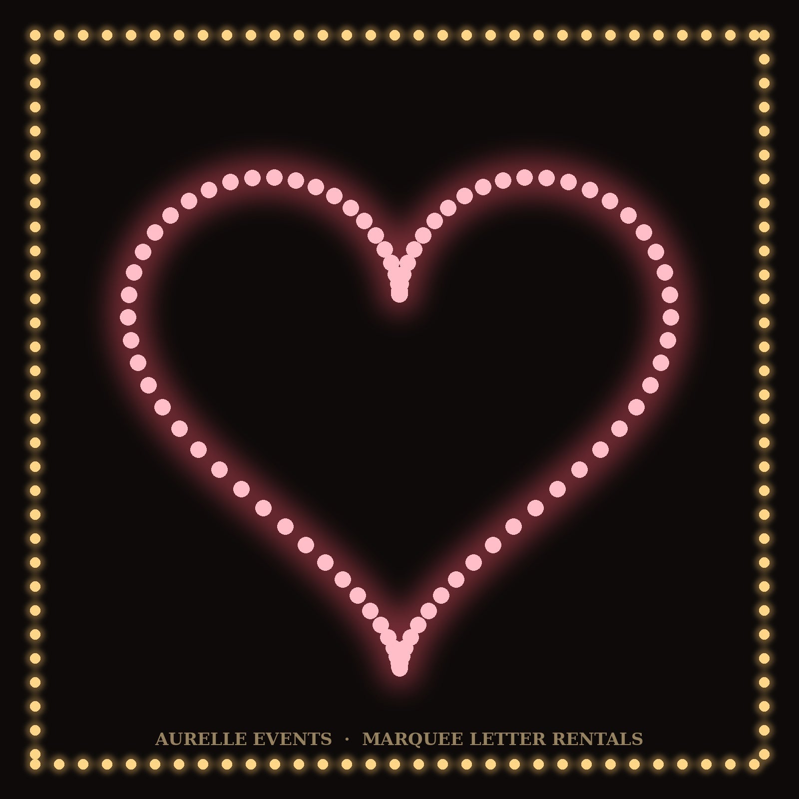 Glowing Heart Marquee Light